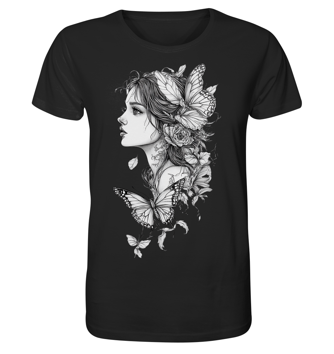Schmetterlings Frau nur Vorderseiten Druck - Organic Shirt