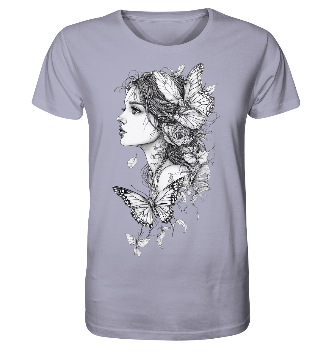 Schmetterlings Frau nur Vorderseiten Druck - Organic Shirt