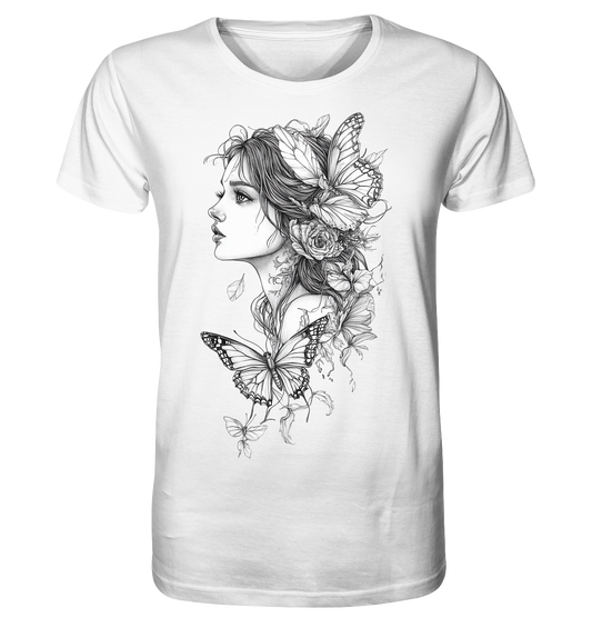 Schmetterlings Frau nur Vorderseiten Druck - Organic Shirt