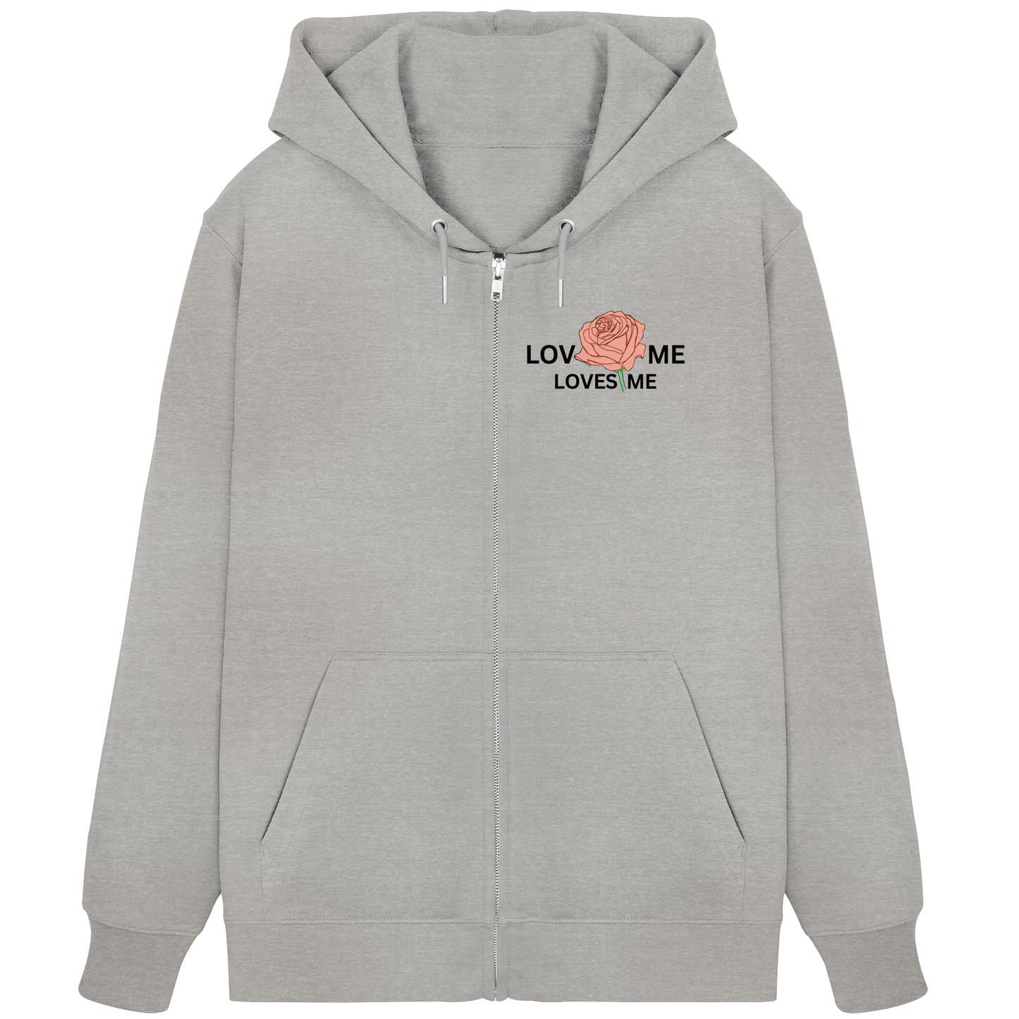 LOVES ME (Rote Rose) - Organic Zipper