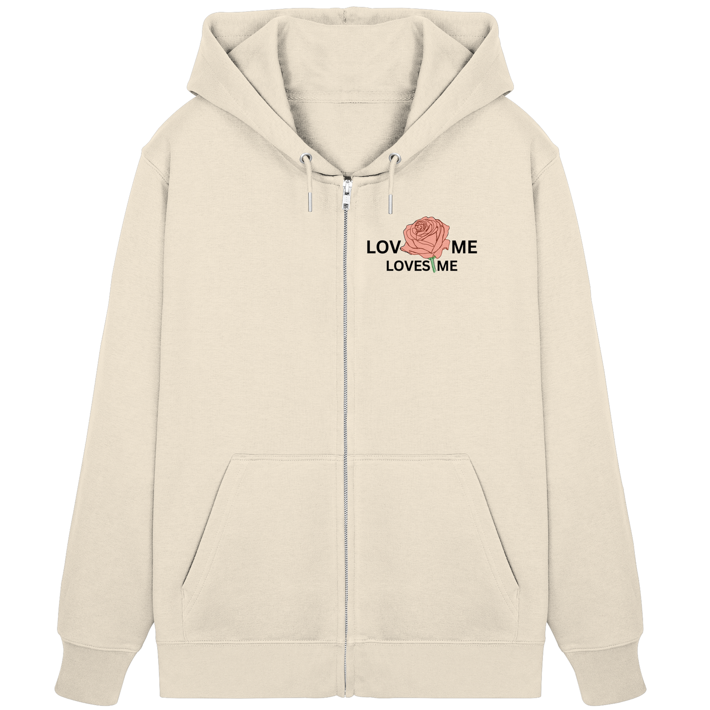 LOVES ME (Rote Rose) - Organic Zipper