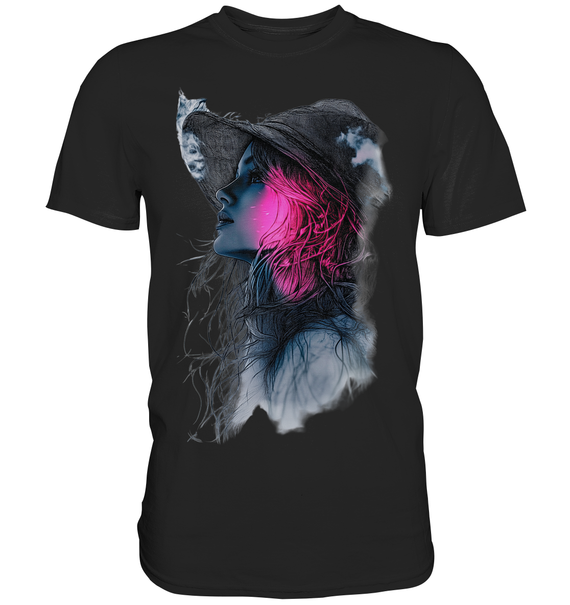 Frau (Vorderseiten Druck) - Premium Shirt