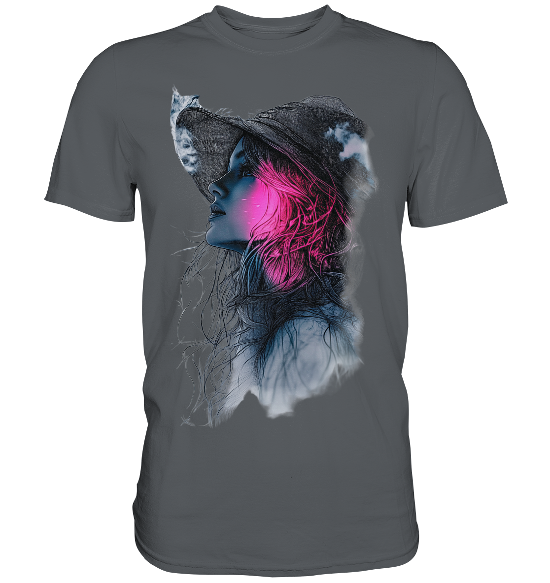 Frau (Vorderseiten Druck) - Premium Shirt