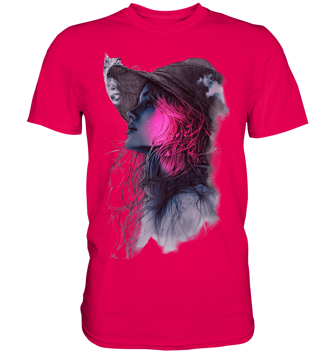 Frau (Vorderseiten Druck) - Premium Shirt