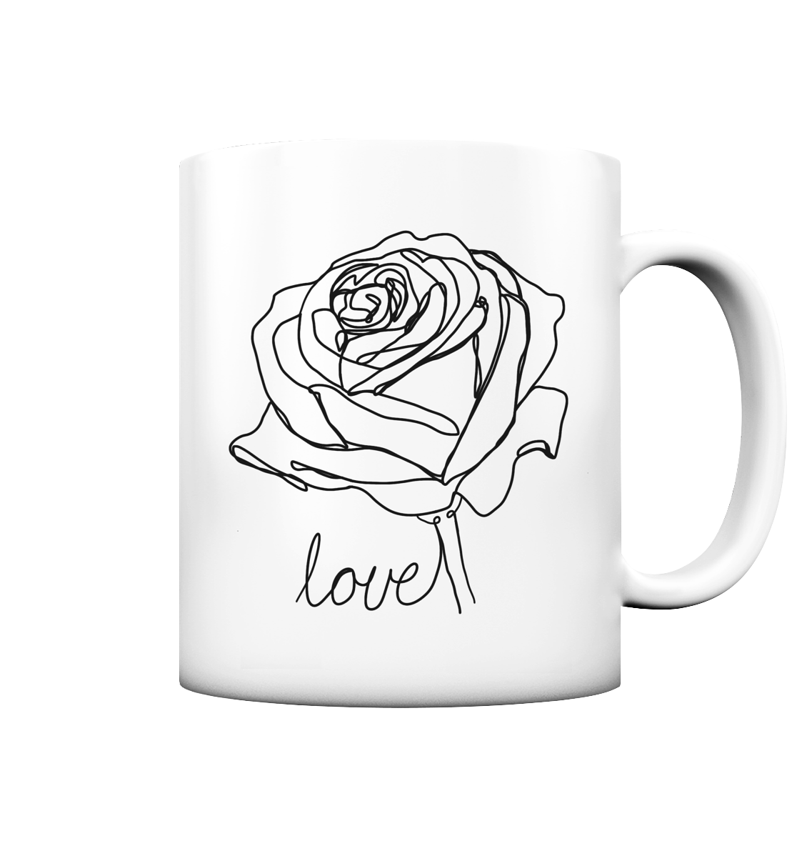 Rosen Tasse mit Schriftzug  - Tasse matt