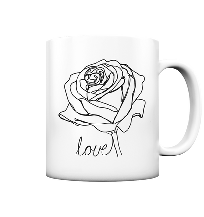 Rosen Tasse mit Schriftzug  - Tasse matt