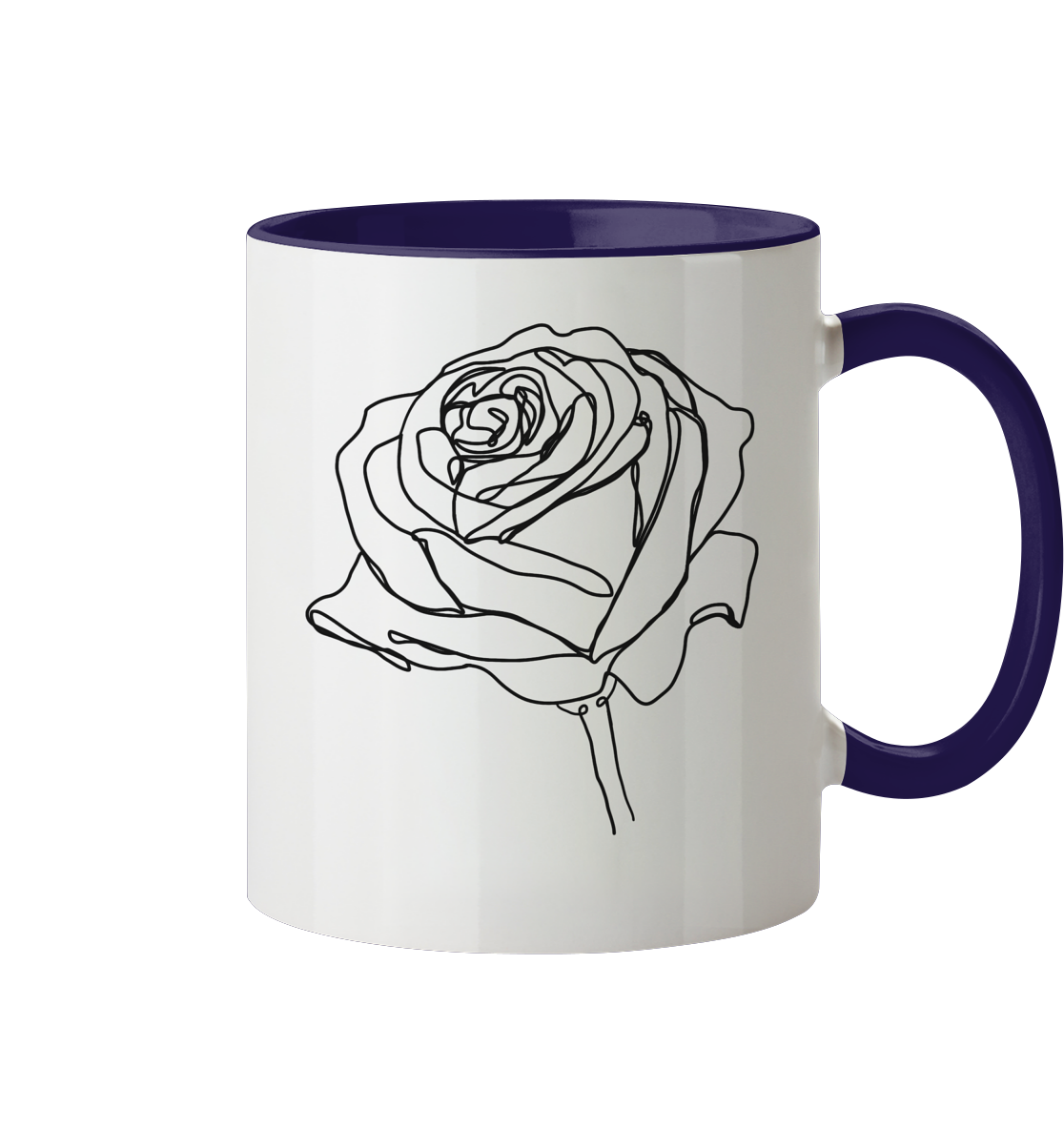 Zweifarbige Blumen Tasse - Tasse zweifarbig
