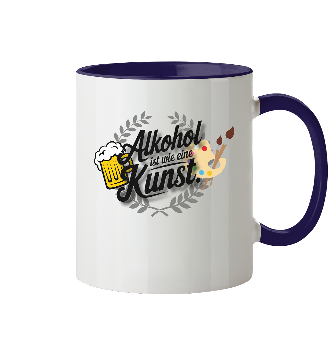 Alkohol ist wie Kunst Tasse - Tasse zweifarbig