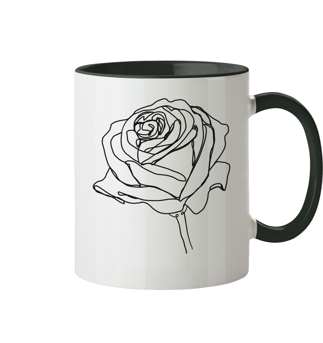 Zweifarbige Blumen Tasse - Tasse zweifarbig