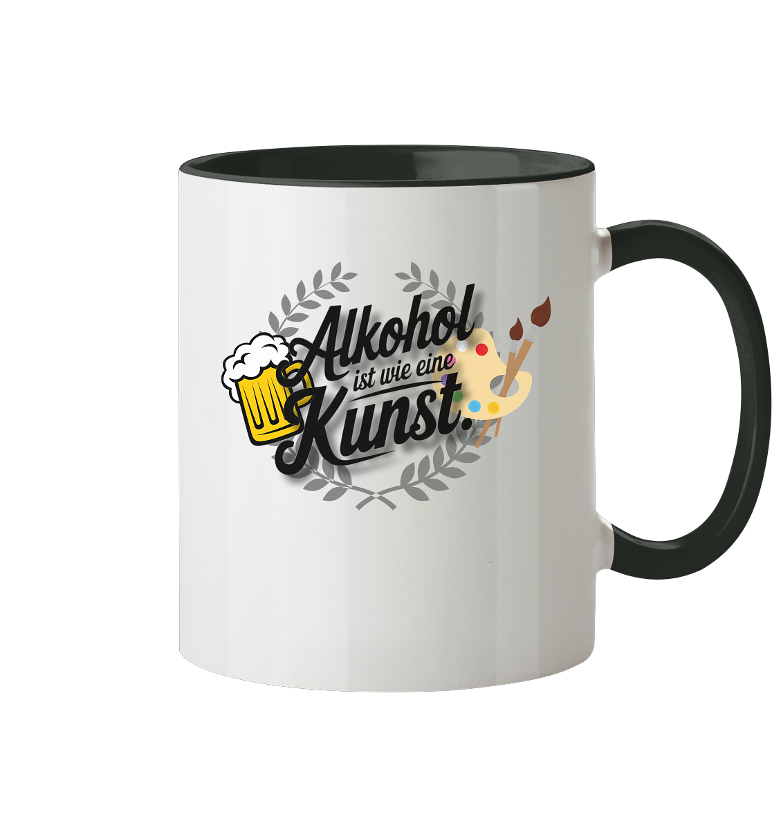 Alkohol ist wie Kunst Tasse - Tasse zweifarbig