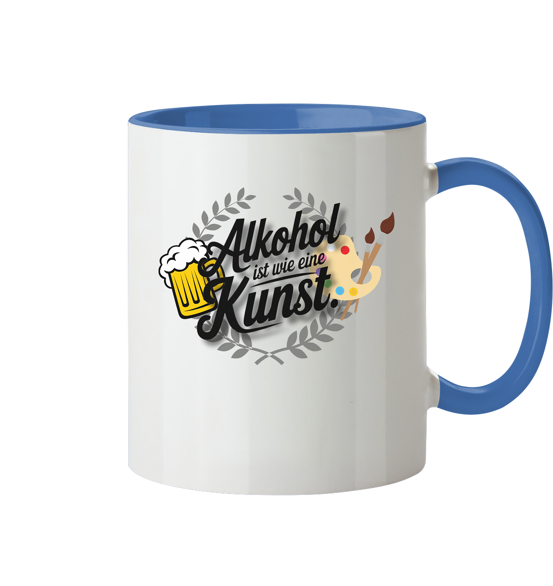 Alkohol ist wie Kunst Tasse - Tasse zweifarbig