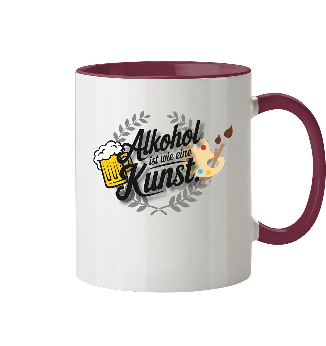 Alkohol ist wie Kunst Tasse - Tasse zweifarbig