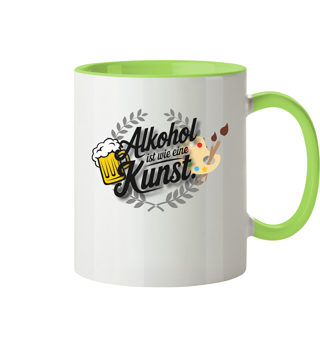 Alkohol ist wie Kunst Tasse - Tasse zweifarbig