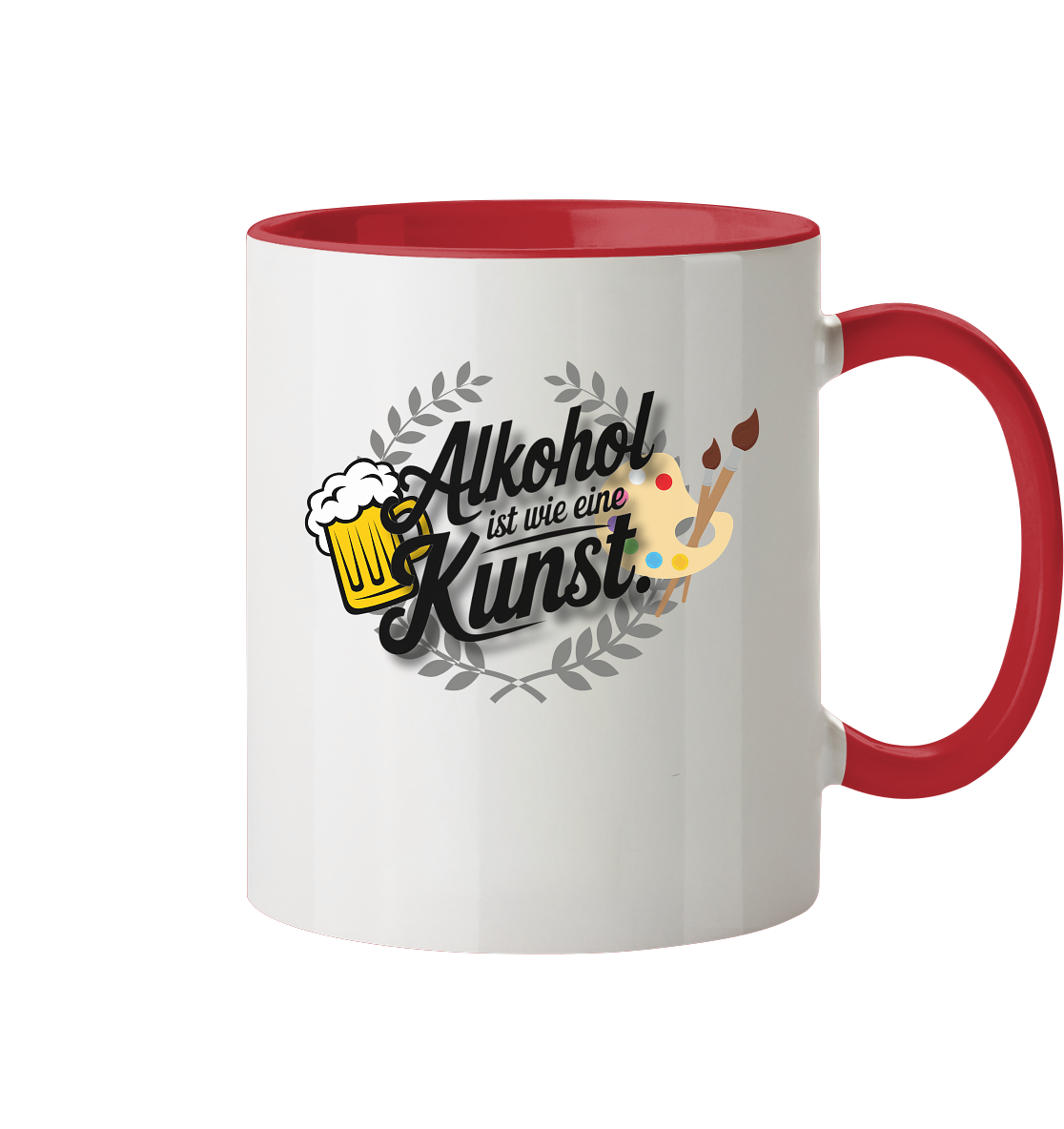 Alkohol ist wie Kunst Tasse - Tasse zweifarbig