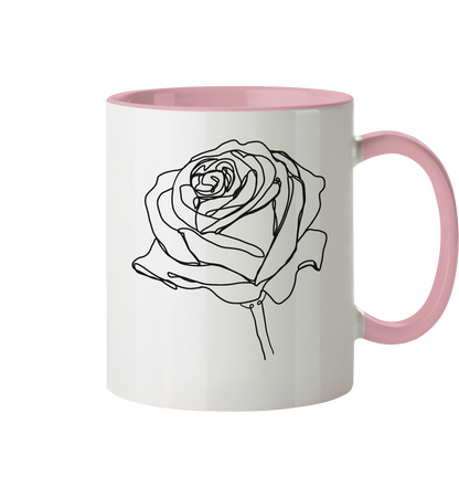 Zweifarbige Blumen Tasse - Tasse zweifarbig
