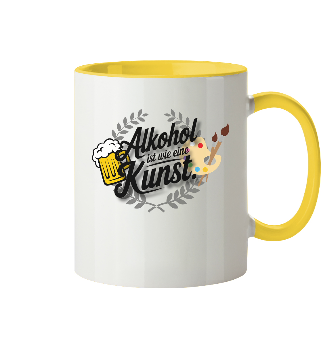 Alkohol ist wie Kunst Tasse - Tasse zweifarbig