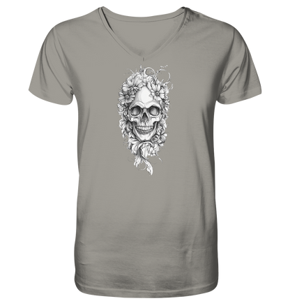 Totenkopfs Blüte  - V-Neck Shirt