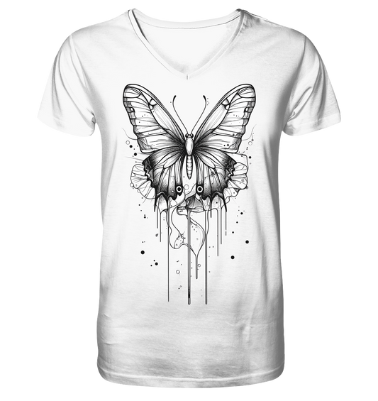 Schmetterlings Träume nur Voderseite - V-Neck Shirt