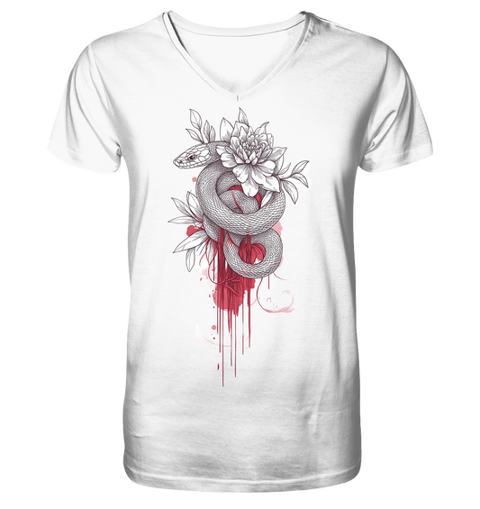 Schlange nur Vorderseiten Druck - V-Neck Shirt