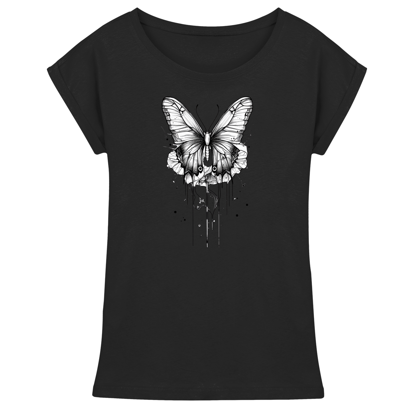 Schmetterlings Träume nur Voderseite - Womens Extended Shoulder T-Shirt