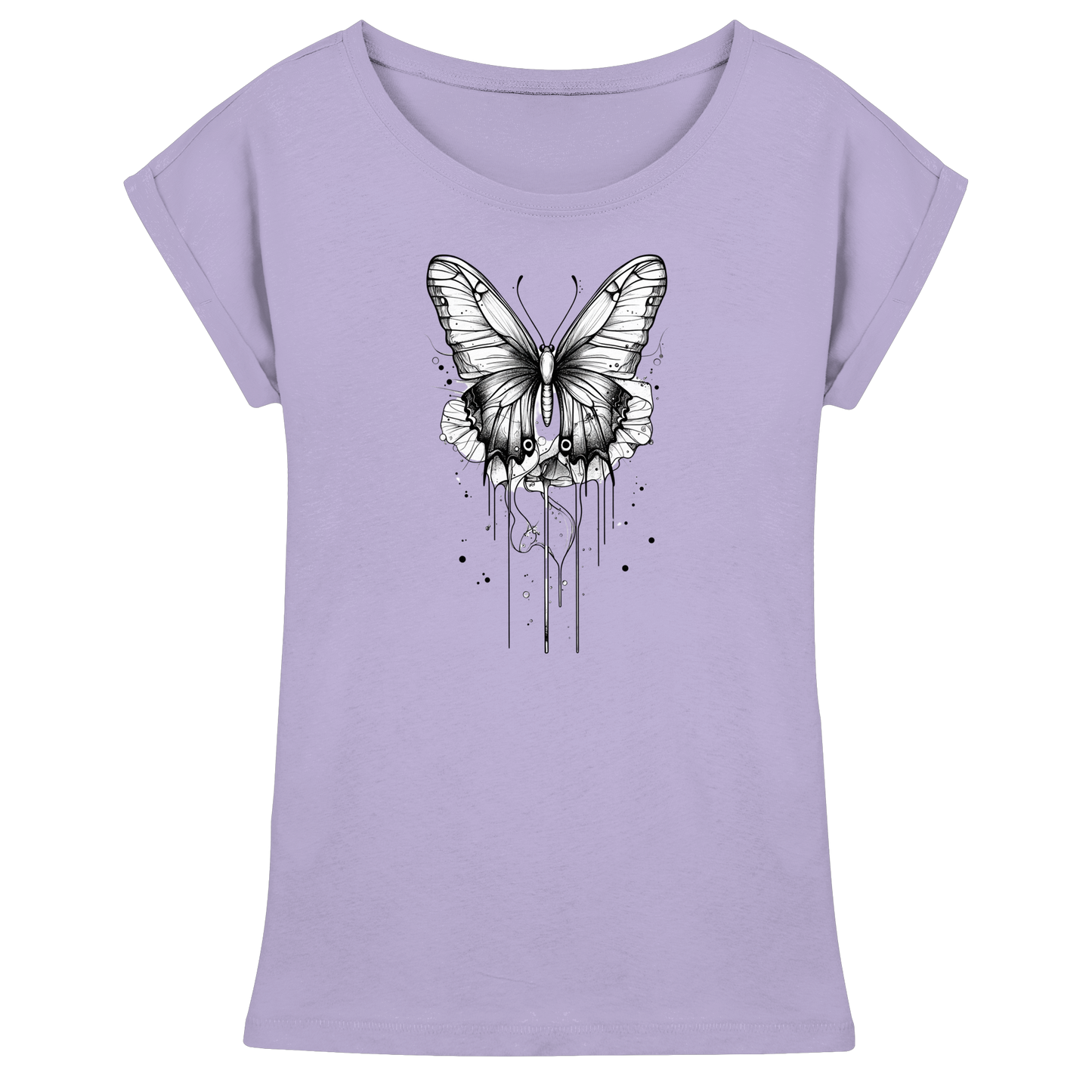Schmetterlings Träume nur Voderseite - Womens Extended Shoulder T-Shirt