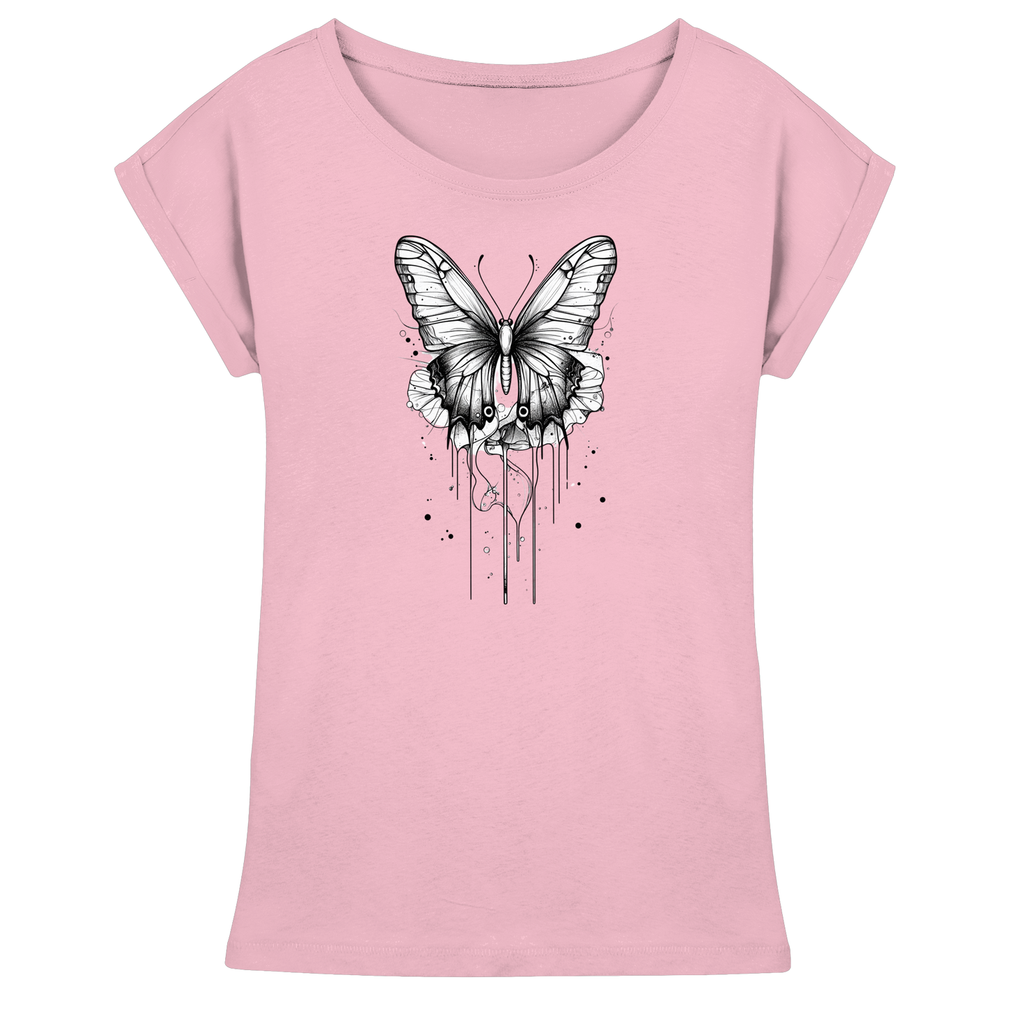 Schmetterlings Träume nur Voderseite - Womens Extended Shoulder T-Shirt