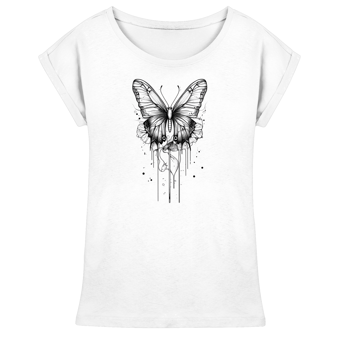 Schmetterlings Träume nur Voderseite - Womens Extended Shoulder T-Shirt