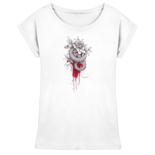 Schlange nur Vorderseiten Druck - Womens Extended Shoulder T-Shirt