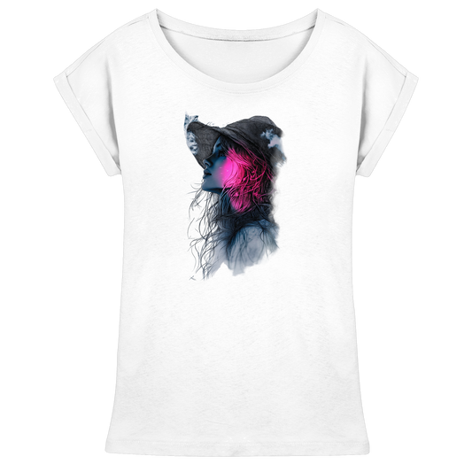 Frau nur Vorderseiten Druck - Womens Extended Shoulder T-Shirt