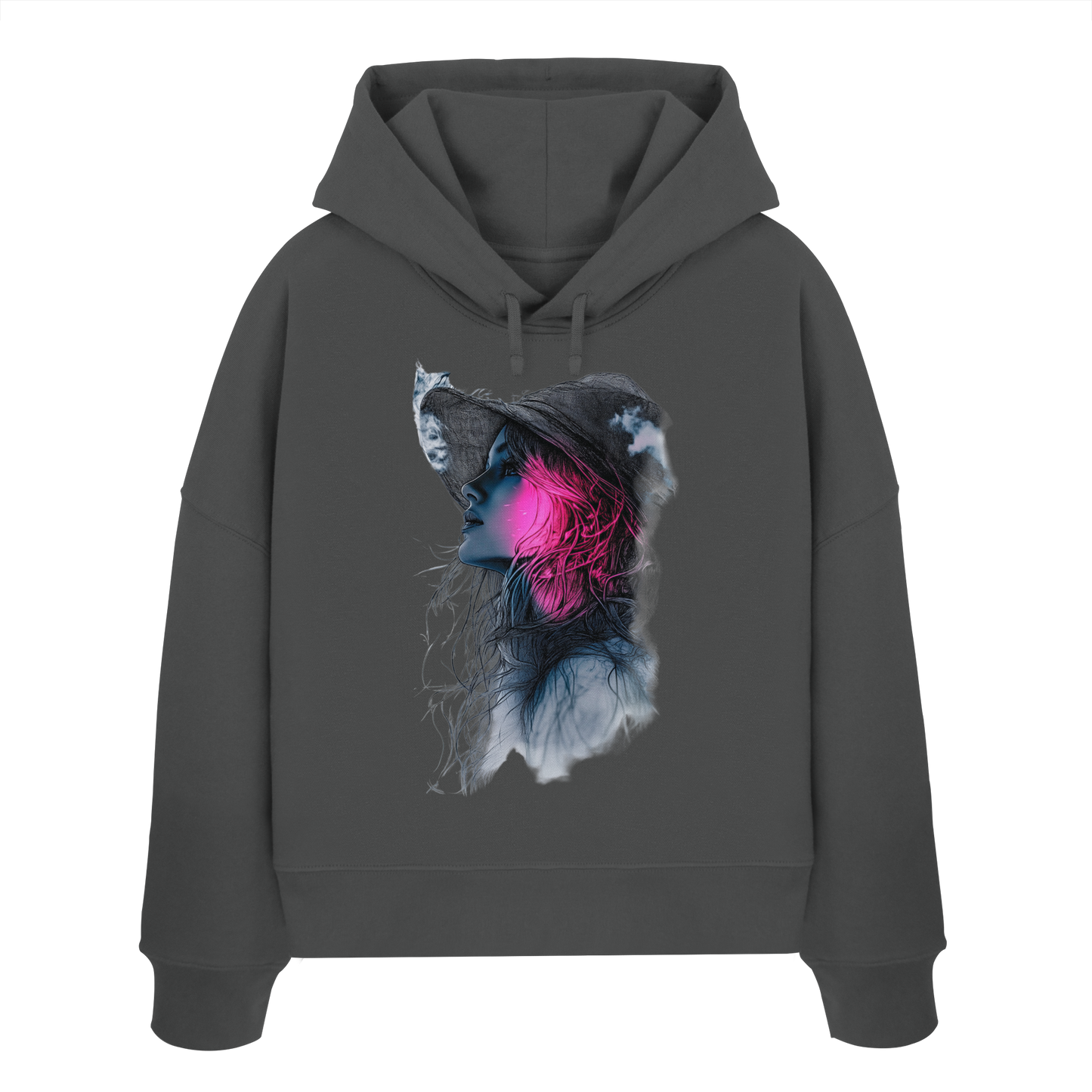 Frau (Vorderseiten Druck) - Womens Organic Boxcut Hoodie