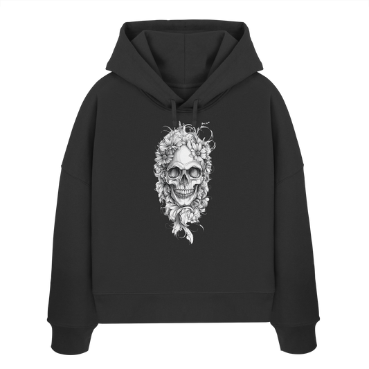 Totenkopfs Blüte  - Womens Organic Boxcut Hoodie