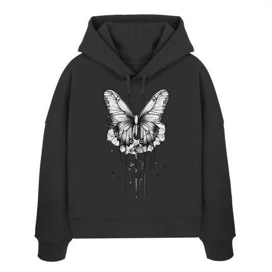 Schmetterlings Träume nur Voderseite - Womens Organic Boxcut Hoodie