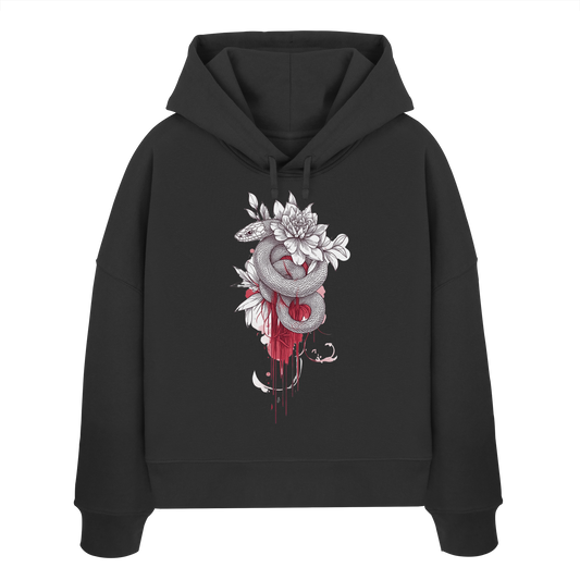 Schlange nur Vorderseiten Druck - Womens Organic Boxcut Hoodie
