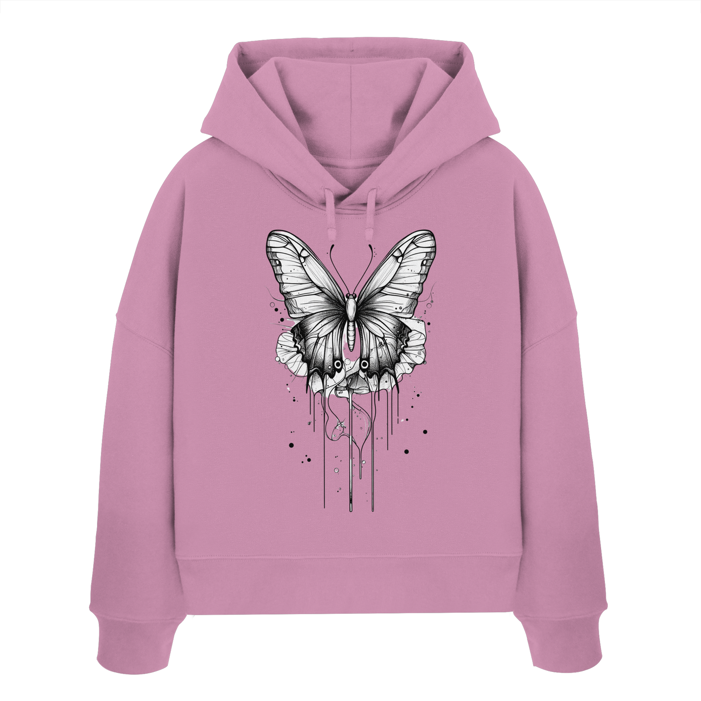 Schmetterlings Träume nur Voderseite - Womens Organic Boxcut Hoodie