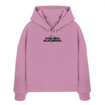 Social Media Killed Romance - Womens Organic Boxcut Hoodie