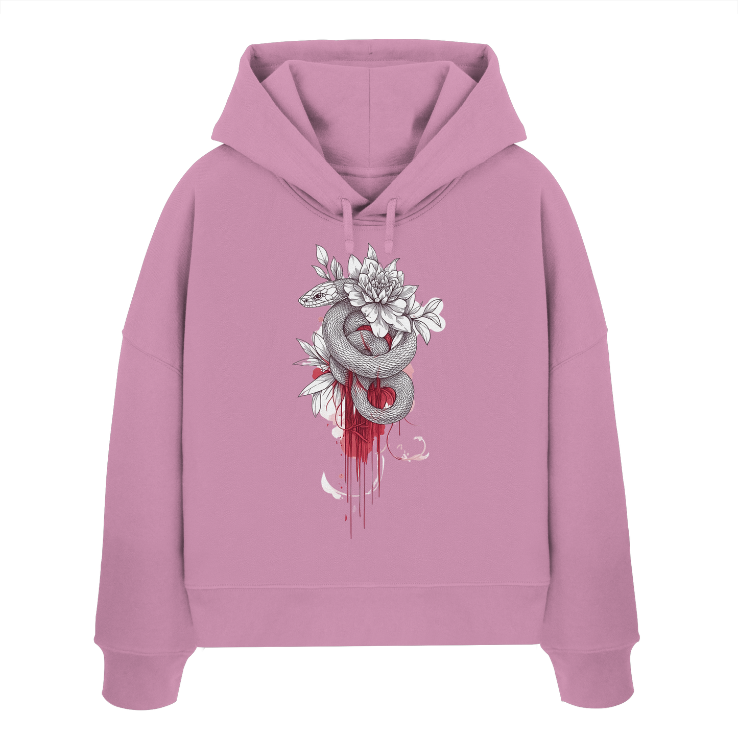 Schlange nur Vorderseiten Druck - Womens Organic Boxcut Hoodie