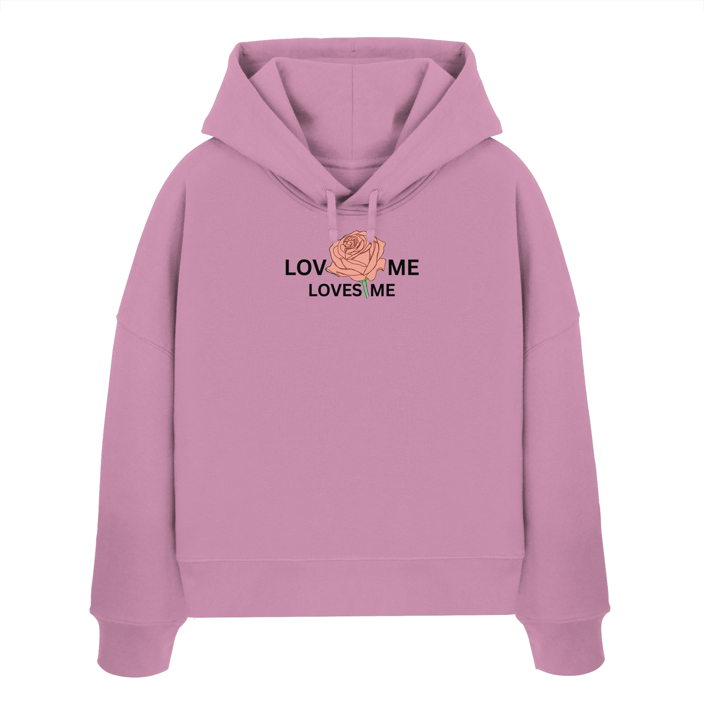 LOVES ME (Rote Rose) - Womens Organic Boxcut Hoodie