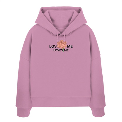 LOVES ME (Rote Rose) - Womens Organic Boxcut Hoodie