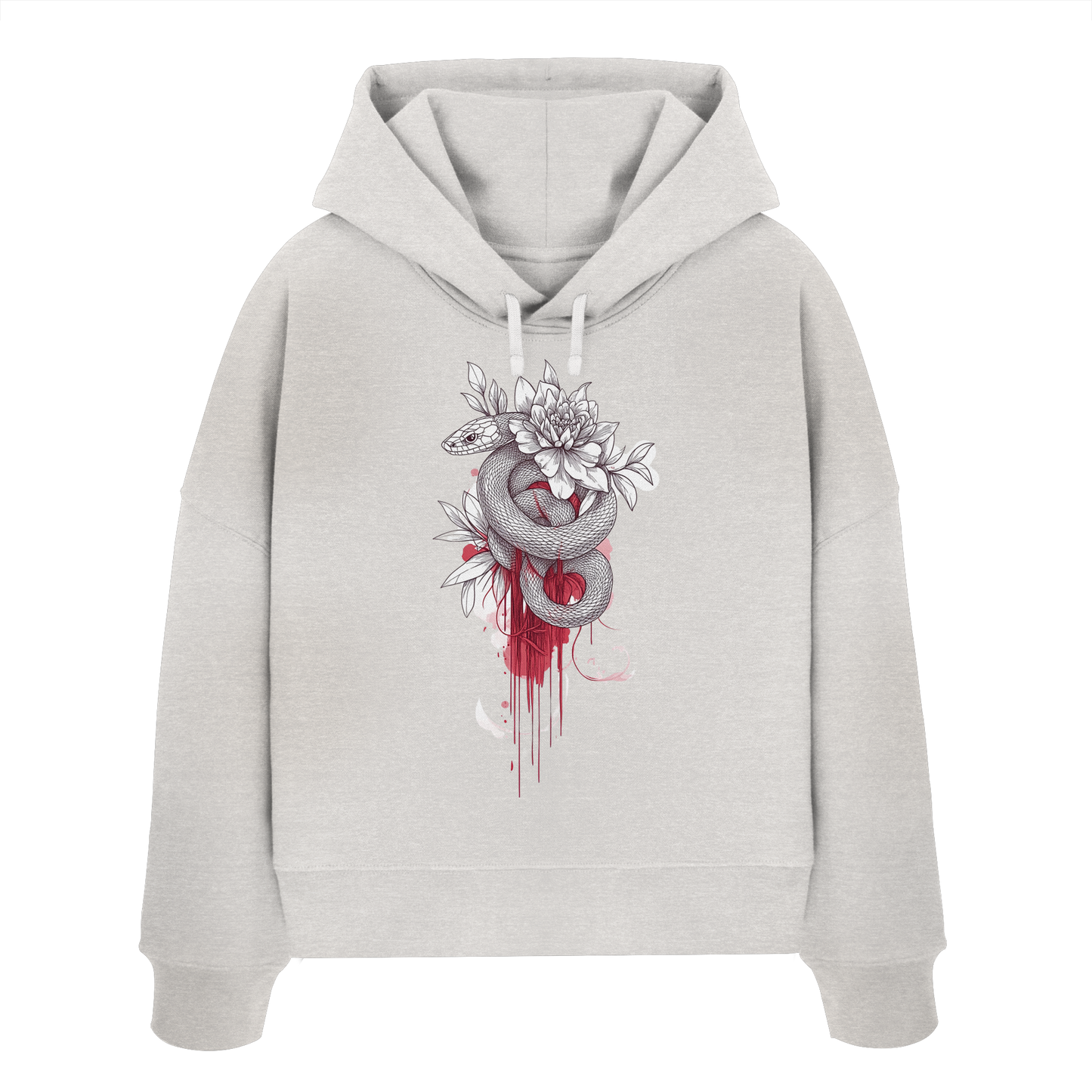 Schlange nur Vorderseiten Druck - Womens Organic Boxcut Hoodie
