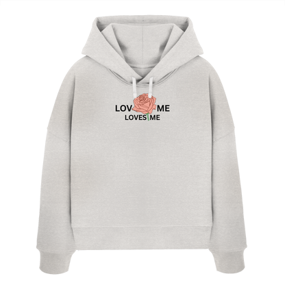 LOVES ME (Rote Rose) - Womens Organic Boxcut Hoodie