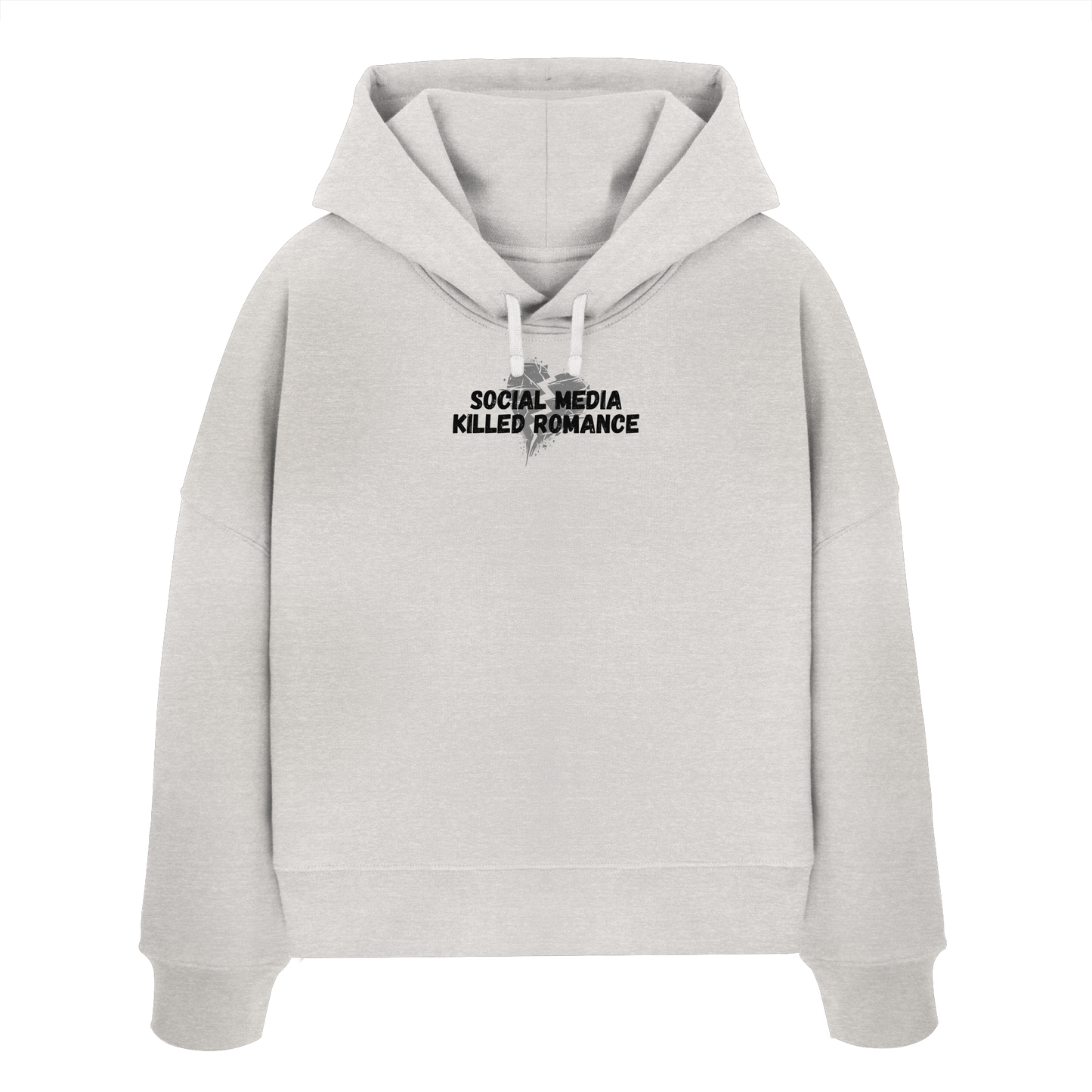 Social Media Killed Romance - Womens Organic Boxcut Hoodie