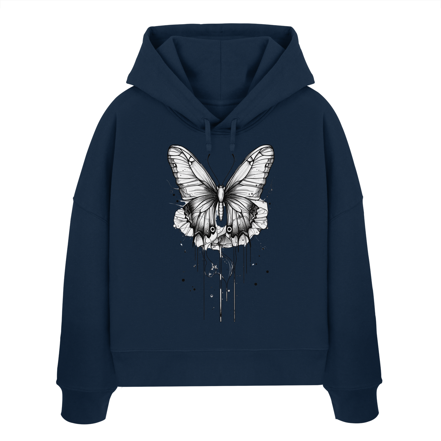 Schmetterlings Träume nur Voderseite - Womens Organic Boxcut Hoodie