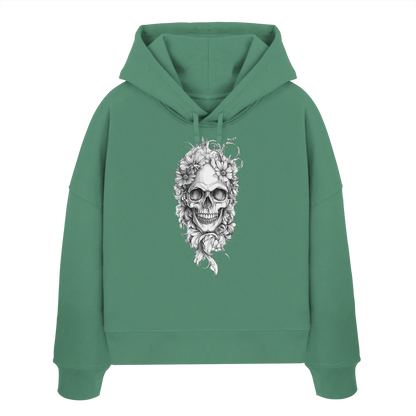 Totenkopfs Blüte  - Womens Organic Boxcut Hoodie
