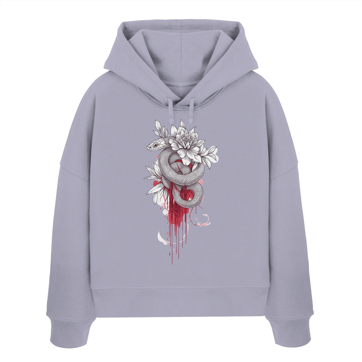 Schlange nur Vorderseiten Druck - Womens Organic Boxcut Hoodie
