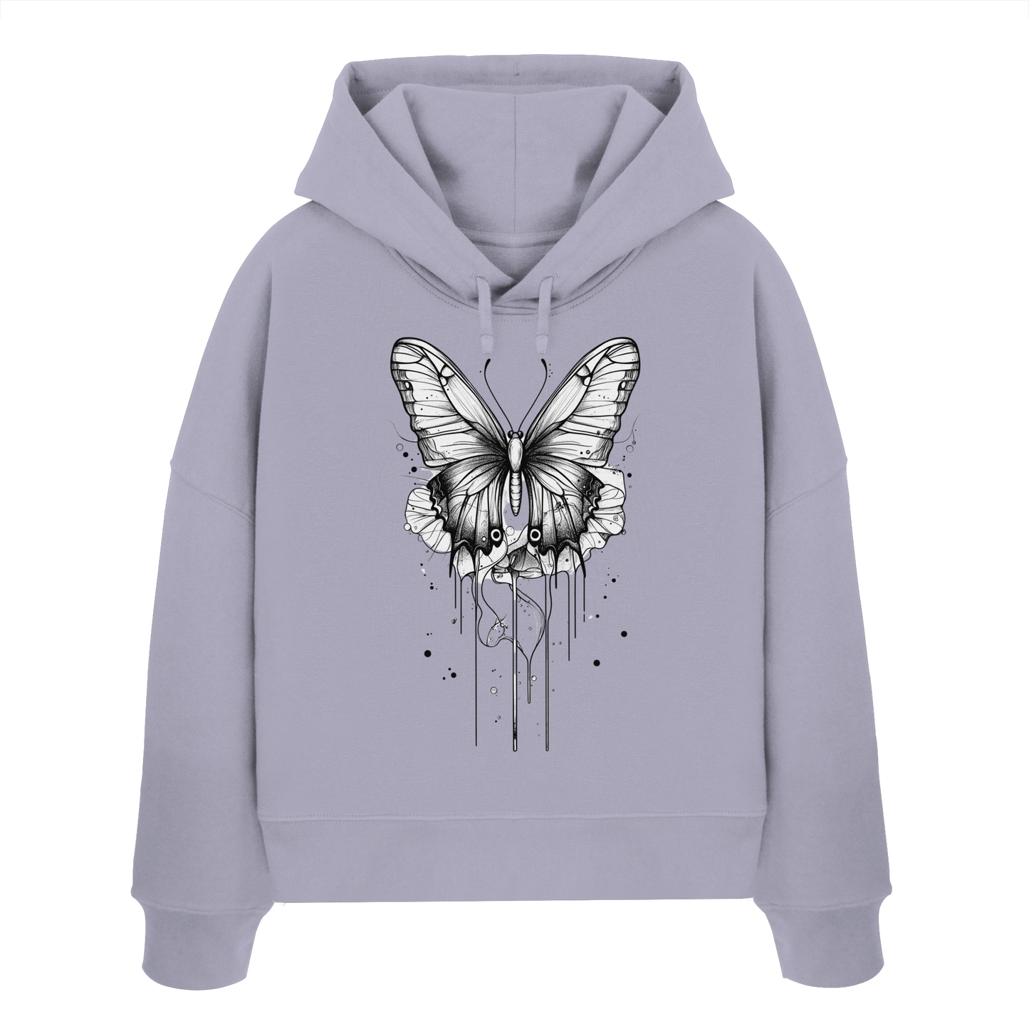 Schmetterlings Träume nur Voderseite - Womens Organic Boxcut Hoodie