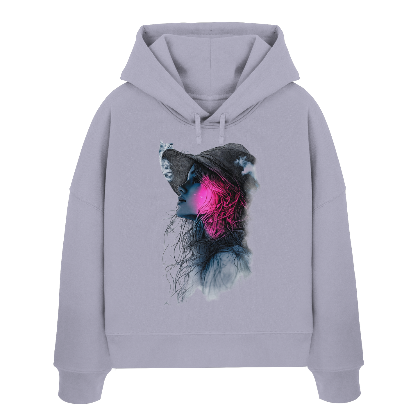 Frau (Vorderseiten Druck) - Womens Organic Boxcut Hoodie