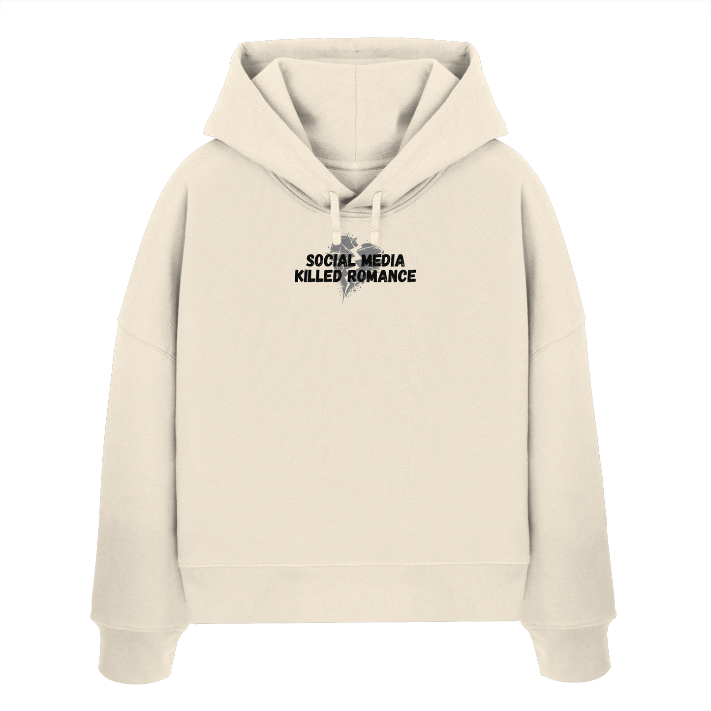 Social Media Killed Romance - Womens Organic Boxcut Hoodie