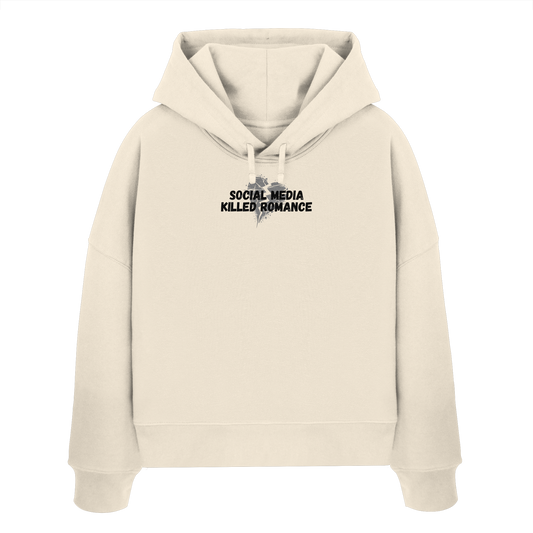 Social Media Killed Romance - Womens Organic Boxcut Hoodie