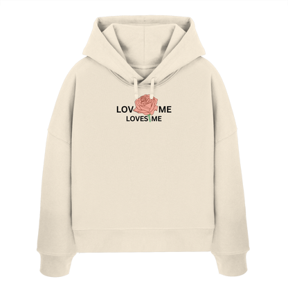 LOVES ME (Rote Rose) - Womens Organic Boxcut Hoodie