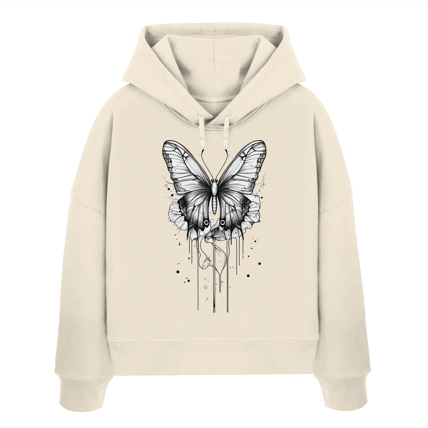Schmetterlings Träume nur Voderseite - Womens Organic Boxcut Hoodie